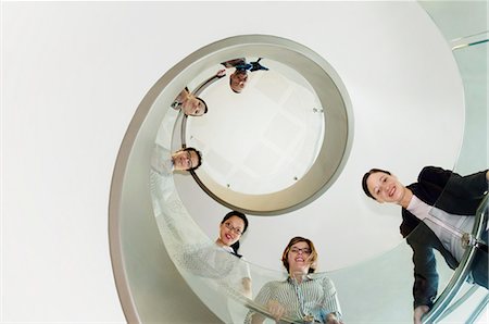 spiral staircase people - A portrait of a business group Stock Photo - Premium Royalty-Free, Code: 649-03154790