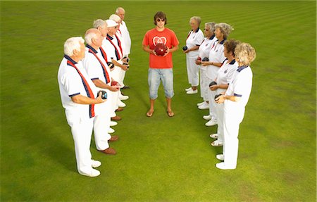 senior man and young man sports - bowls players and ten pin bowler Stock Photo - Premium Royalty-Free, Code: 649-03297514