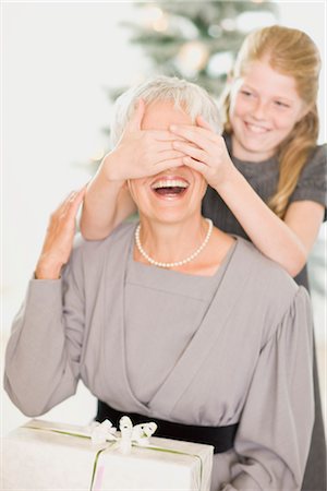 shocked tween girls - Grandmother and girl Stock Photo - Premium Royalty-Free, Code: 649-03291748