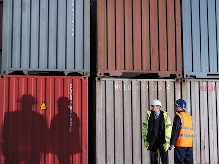 export - Port Workers With Shipping Containers Stock Photo - Premium Royalty-Free, Code: 649-03418318