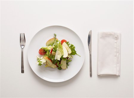 servilleta (de papel) - A plate of salad Foto de stock - Sin royalties Premium, Código: 649-03418697
