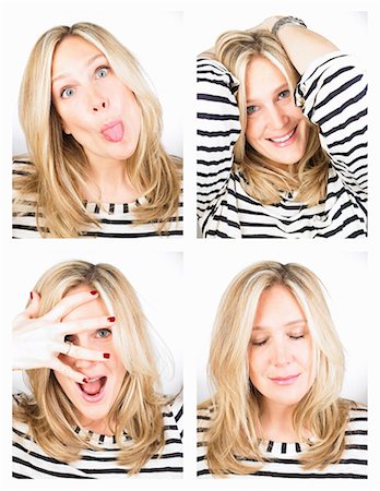 people multiple images - Young woman having fun in a photo booth Stock Photo - Premium Royalty-Free, Code: 649-03465751