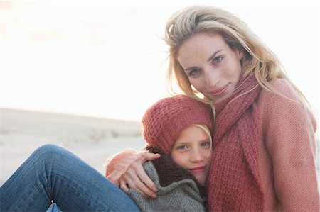 Mother and daughter on beach Stock Photo - Premium Royalty-Free, Code: 649-03466261
