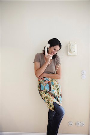 Woman phoning Foto de stock - Sin royalties Premium, Código: 649-03606176