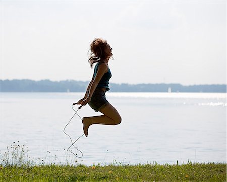 skipping ropes - Girl jumping with rope Stock Photo - Premium Royalty-Free, Code: 649-03606365