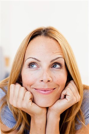 young woman thinking Stock Photo - Premium Royalty-Free, Code: 649-03666084