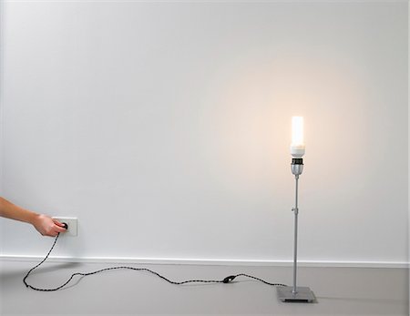 Lamp with energy saver light bulb Stock Photo - Premium Royalty-Free, Code: 649-03666465