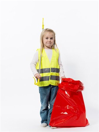 Fille avec des engins de nettoyage Photographie de stock - Premium Libres de Droits, Code: 649-03774372