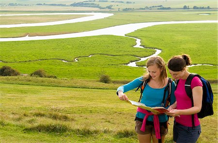 friends vacation map - Two hikers check map Stock Photo - Premium Royalty-Free, Code: 649-03770579