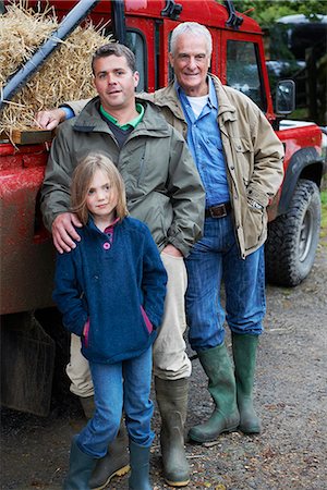 senior man in rubber boots - Family with 4x4 Landrover Stock Photo - Premium Royalty-Free, Code: 649-03770838