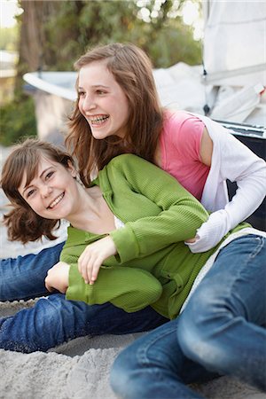 2 girls having fun at a beach Stock Photo - Premium Royalty-Free, Code: 649-03771643