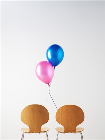 simsearch:614-01821282,k - Office Chairs and connected balloons Stock Photo - Premium Royalty-Free, Code: 649-03772503