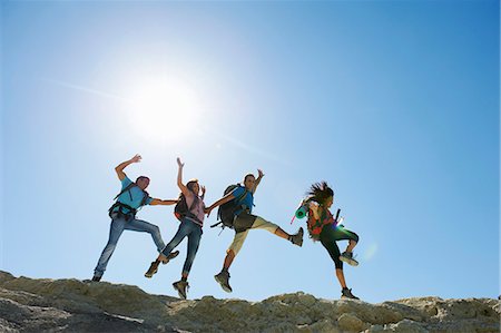 rock jump - Hiking Stock Photo - Premium Royalty-Free, Code: 649-03772726