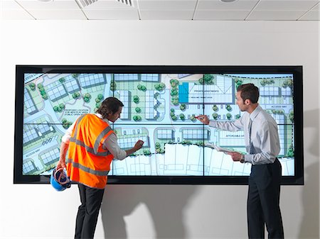 skill - Town planners look at plans on screen Stock Photo - Premium Royalty-Free, Code: 649-03773560