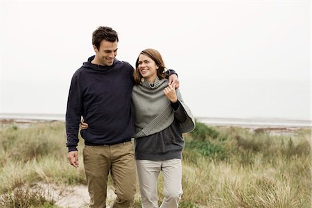 romantic rural couple - Walking in the sand dunes Stock Photo - Premium Royalty-Free, Code: 649-03773906