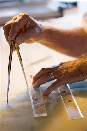 sailor (occupation, male) - Pair of compasses Stock Photo - Premium Royalty-Free, Code: 649-03796338