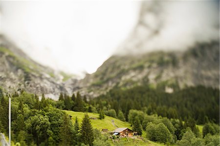 surreal - Aerial view of house on hillside Stock Photo - Premium Royalty-Free, Code: 649-03857564