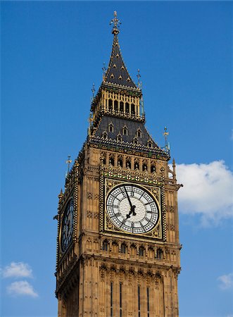 european clock - UK, London, Big Ben against sky Stock Photo - Premium Royalty-Free, Code: 640-05760929
