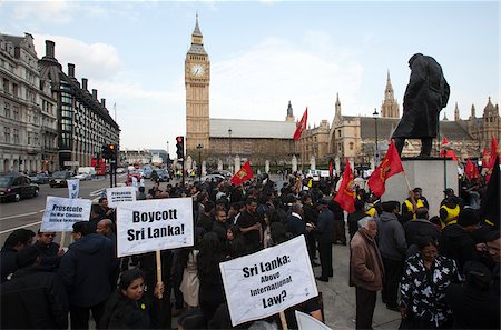 UK, London, Protestors with placards outside Houses of Parliament Stock Photo - Premium Royalty-Free, Code: 640-05760950