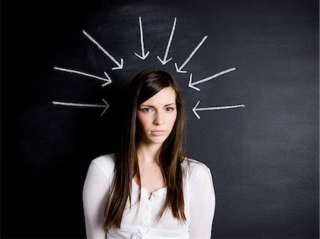 simsearch:640-06051056,k - young woman against a chalkboard Stock Photo - Premium Royalty-Free, Code: 640-06051063