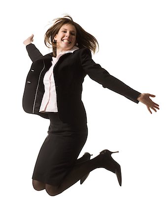 businesswoman jumping in the air Foto de stock - Sin royalties Premium, Código: 640-06051182