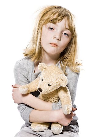 simsearch:640-06051719,k - girl hugging her teddy bear Stock Photo - Premium Royalty-Free, Code: 640-06051759