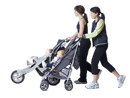 stroller - two women and their babies Stock Photo - Premium Royalty-Free, Code: 640-06051813