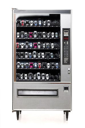 cell phones in a vending machine Foto de stock - Sin royalties Premium, Código: 640-06051821