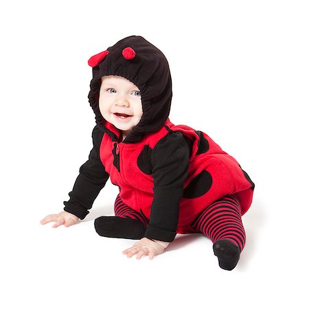 simsearch:640-06963603,k - Portrait of baby girl (6-11 months) in ladybird costume for Halloween Stock Photo - Premium Royalty-Free, Code: 640-06963609