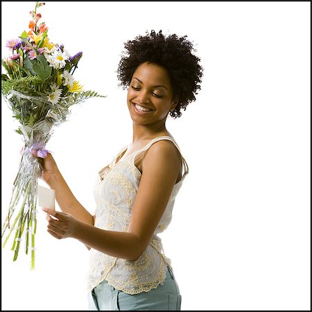 simsearch:640-03260223,k - Woman receiving bouquet of flowers Stock Photo - Premium Royalty-Free, Code: 640-08088958