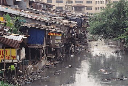 drain nobody - High angle view of a slum Stock Photo - Premium Royalty-Free, Code: 640-01348379