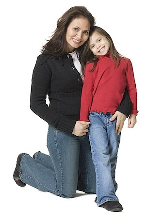 Portrait of a mother hugging her daughter Stock Photo - Premium Royalty-Free, Code: 640-01348583