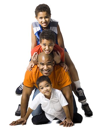 simsearch:640-02772735,k - Father posing with three sons Stock Photo - Premium Royalty-Free, Code: 640-01349089
