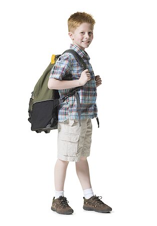 school kid cutout - Portrait of a boy with a backpack Stock Photo - Premium Royalty-Free, Code: 640-01349698