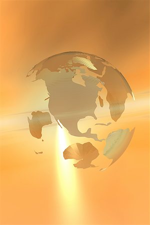 dawn earth space - Close-up of a transparent glowing globe Stock Photo - Premium Royalty-Free, Code: 640-01349784