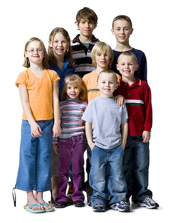 simsearch:640-02767010,k - Portrait of a group of children standing together Foto de stock - Sin royalties Premium, Código: 640-01349999