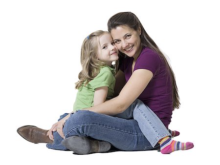 family and shoes and close up - Profile of a girl sitting on her mother's lap Stock Photo - Premium Royalty-Free, Code: 640-01354716