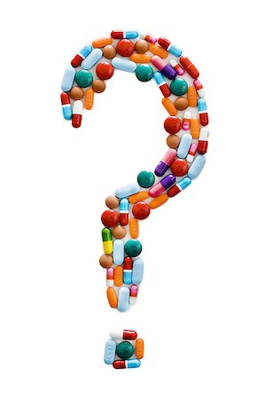 question mark symbol - Pharmaceuticals forming question mark Foto de stock - Sin royalties Premium, Código: 640-01354769