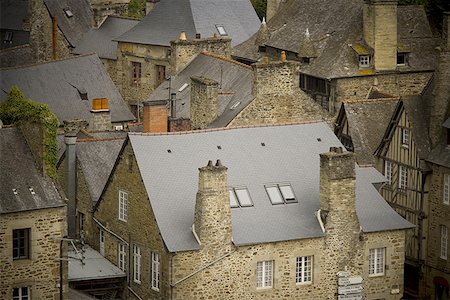 High angle view of buildings in a village Stock Photo - Premium Royalty-Free, Code: 640-01354954