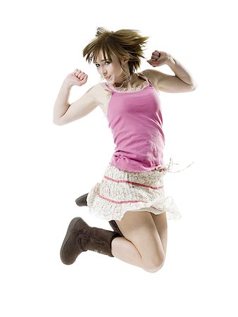 Portrait of a girl jumping Stock Photo - Premium Royalty-Free, Code: 640-01355505