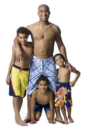 simsearch:640-02770419,k - Father posing with three sons Stock Photo - Premium Royalty-Free, Code: 640-01355850