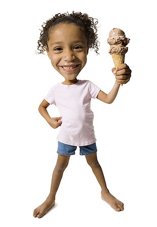 simsearch:640-01352199,k - Caricature of girl with ice cream cone Fotografie stock - Premium Royalty-Free, Codice: 640-01356270