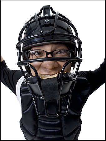 simsearch:640-02769155,k - Baseball catcher Fotografie stock - Premium Royalty-Free, Codice: 640-01356753