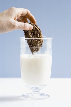 simsearch:640-02772614,k - Glass of milk with chocolate cookie Stock Photo - Premium Royalty-Free, Code: 640-01356989