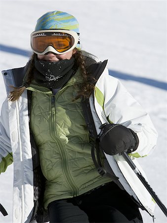 ski goggles mature not senior - Woman skiing Stock Photo - Premium Royalty-Free, Code: 640-01357356