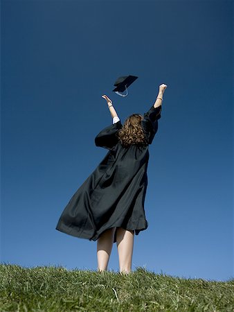 Female student celebrating graduation Foto de stock - Sin royalties Premium, Código: 640-01357430