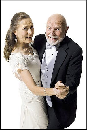 elegant couple embracing - Close-up of a senior couple dancing Stock Photo - Premium Royalty-Free, Code: 640-01358067