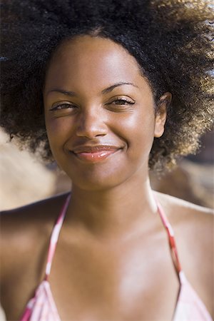 sketches of hairstyles for women - Portrait of a young woman smiling Stock Photo - Premium Royalty-Free, Code: 640-01358621