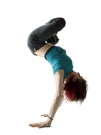 simsearch:640-01350572,k - Profile of a young woman break dancing Stock Photo - Premium Royalty-Free, Code: 640-01359222