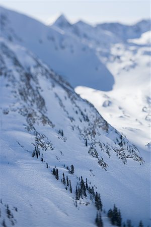 Aerial view of snow covered mountains Stock Photo - Premium Royalty-Free, Code: 640-01359691
